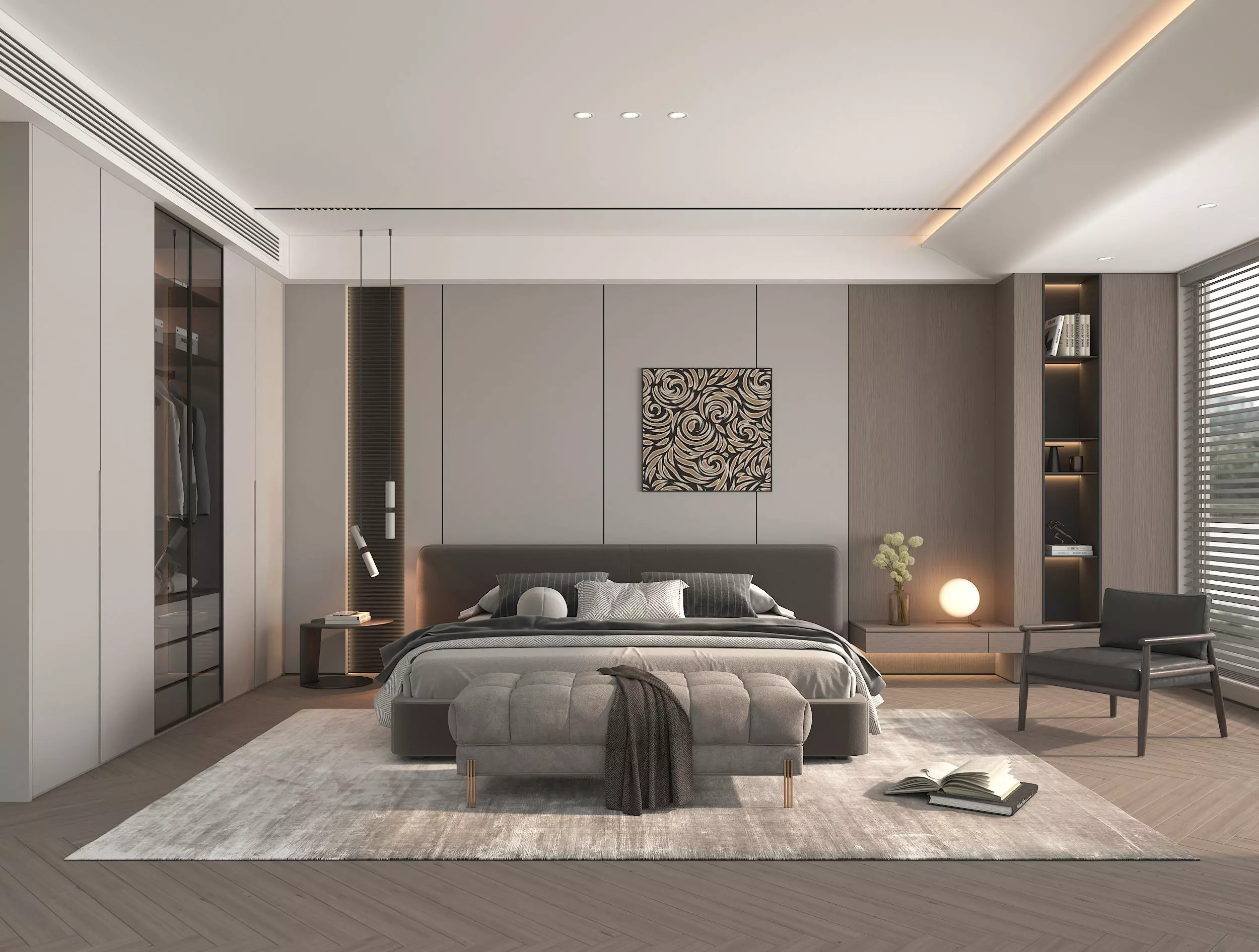 Modern Bedroom Scene 47 3D model_0