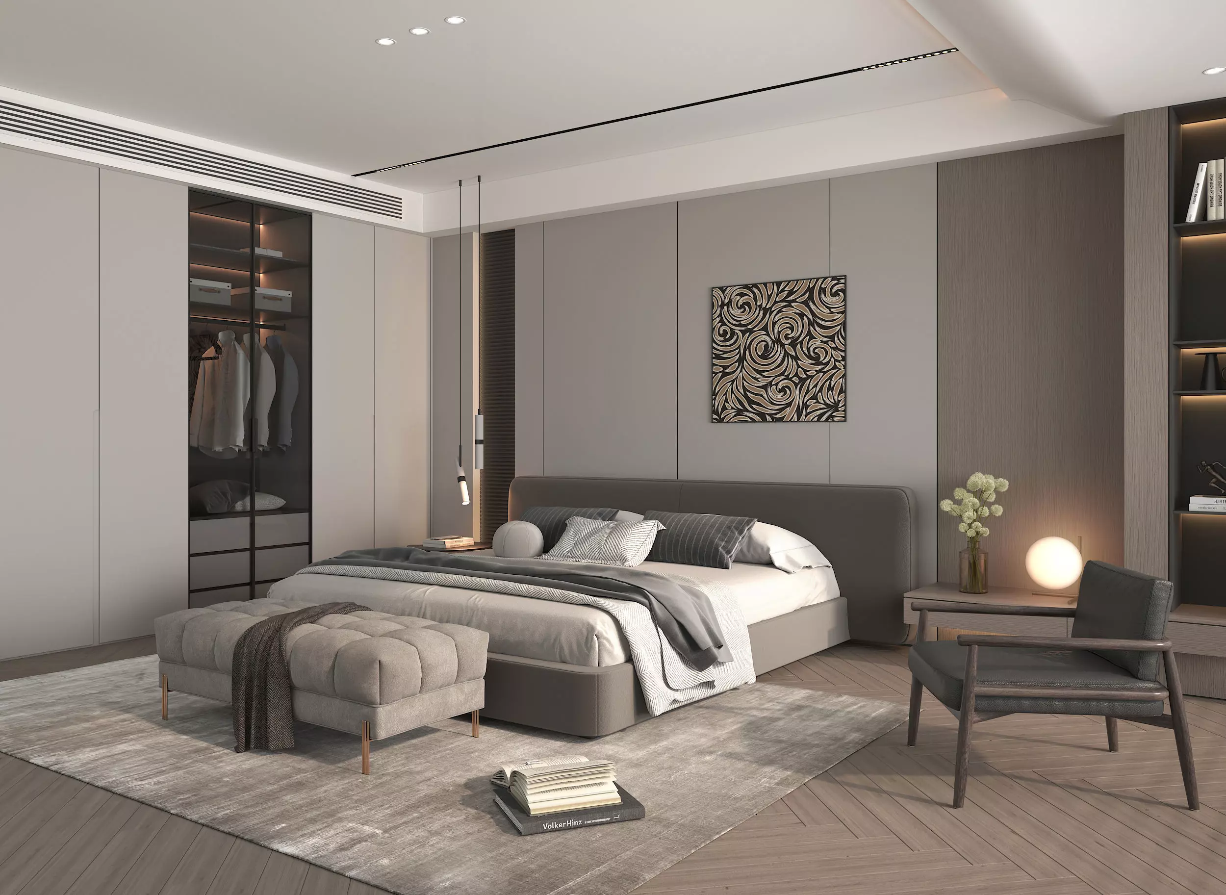 Modern Bedroom Scene 47 3D model_1