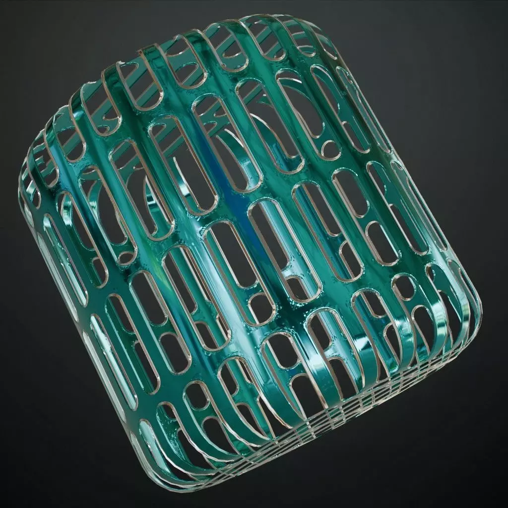 Blueish Transparent Metal Grill Material PBR Seamless Texture_1