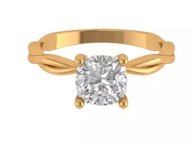 Square Cushion Solitaire Ring