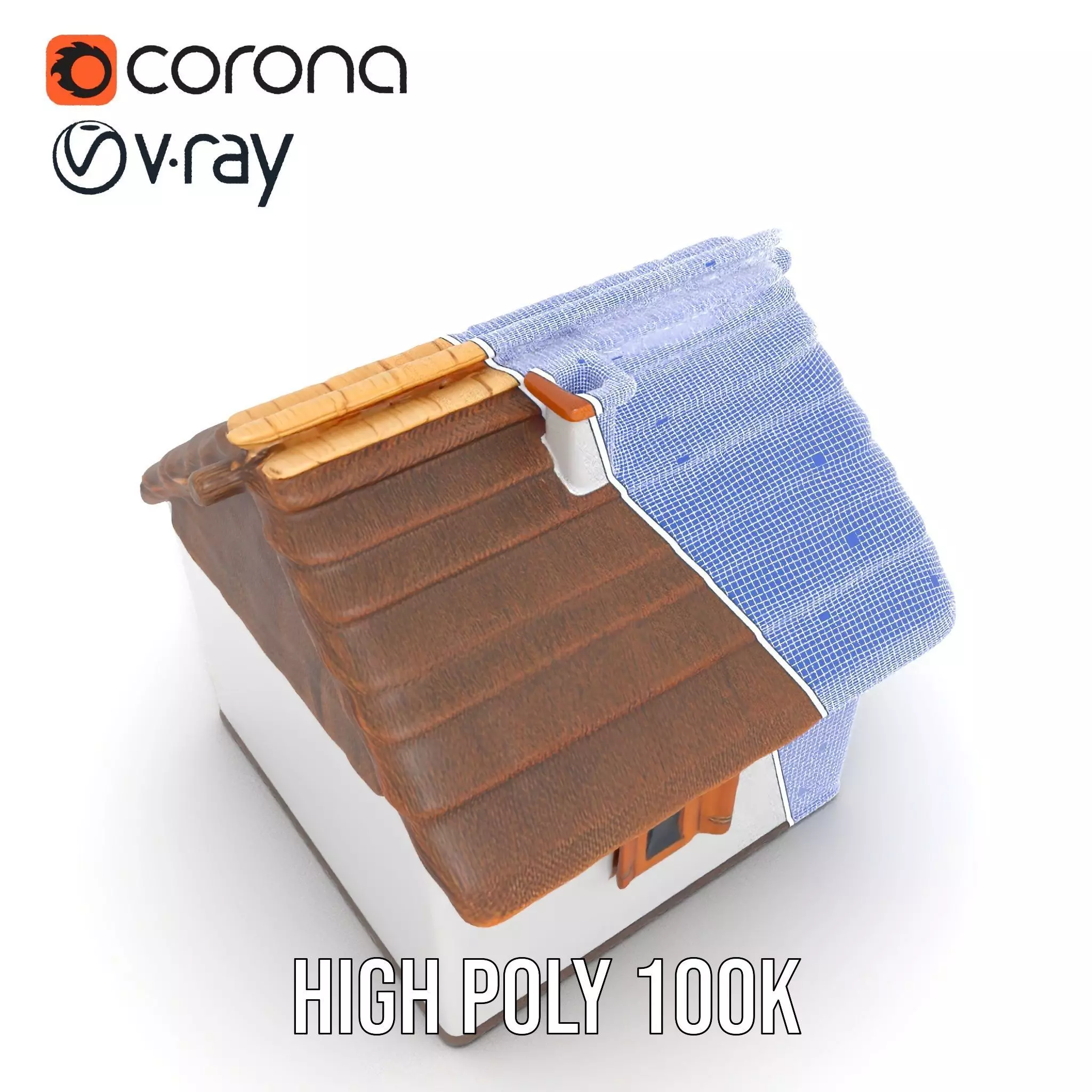 Rustic Cottage House model pack Low-poly 3D model_23