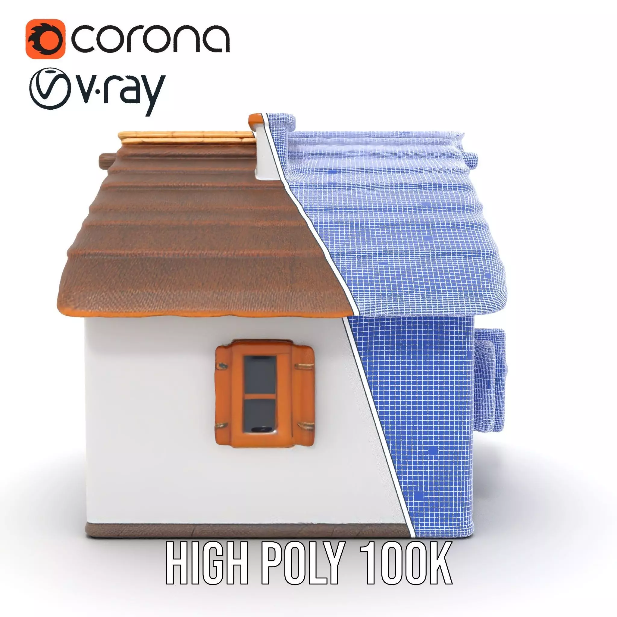 Rustic Cottage House model pack Low-poly 3D model_34