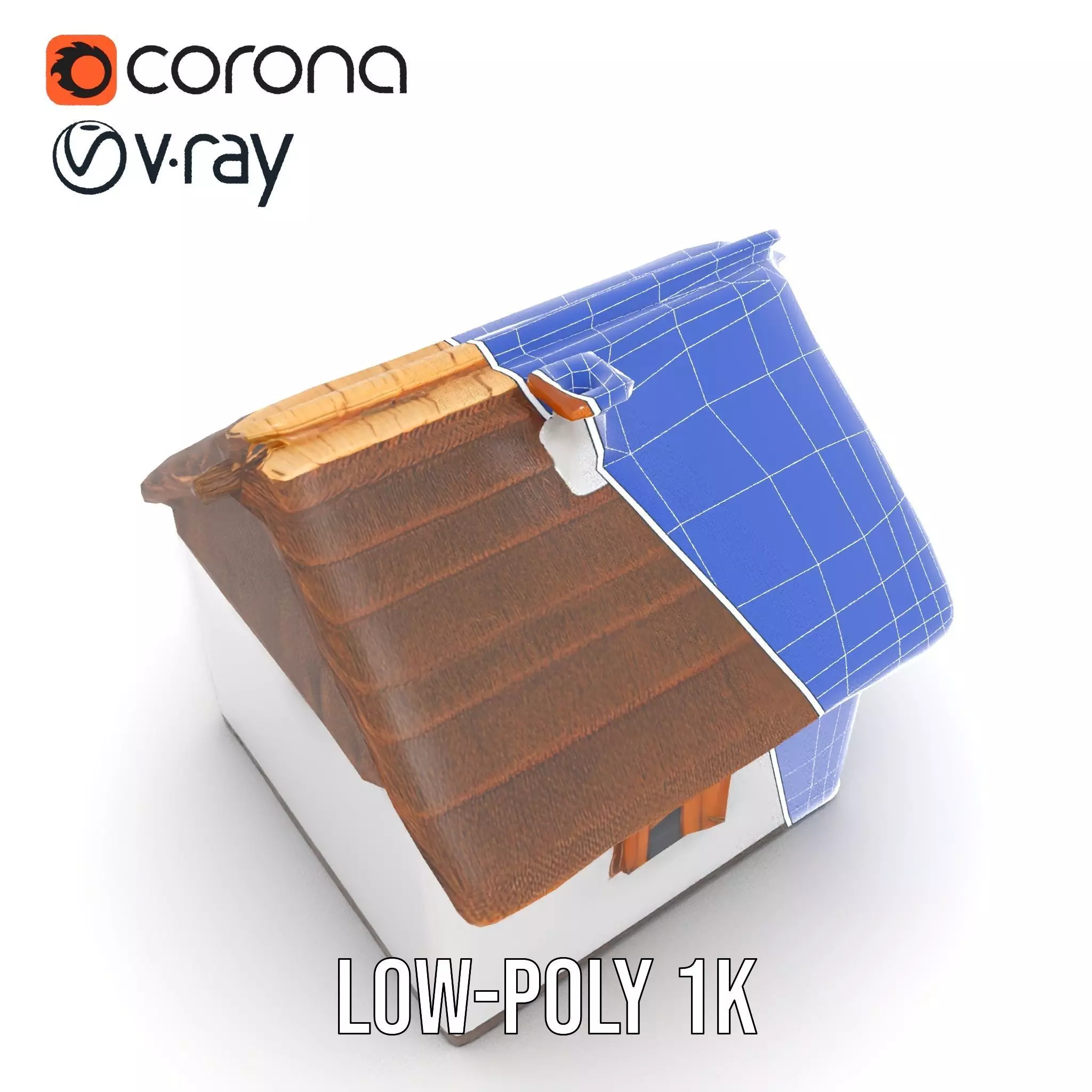 Rustic Cottage House model pack Low-poly 3D model_22