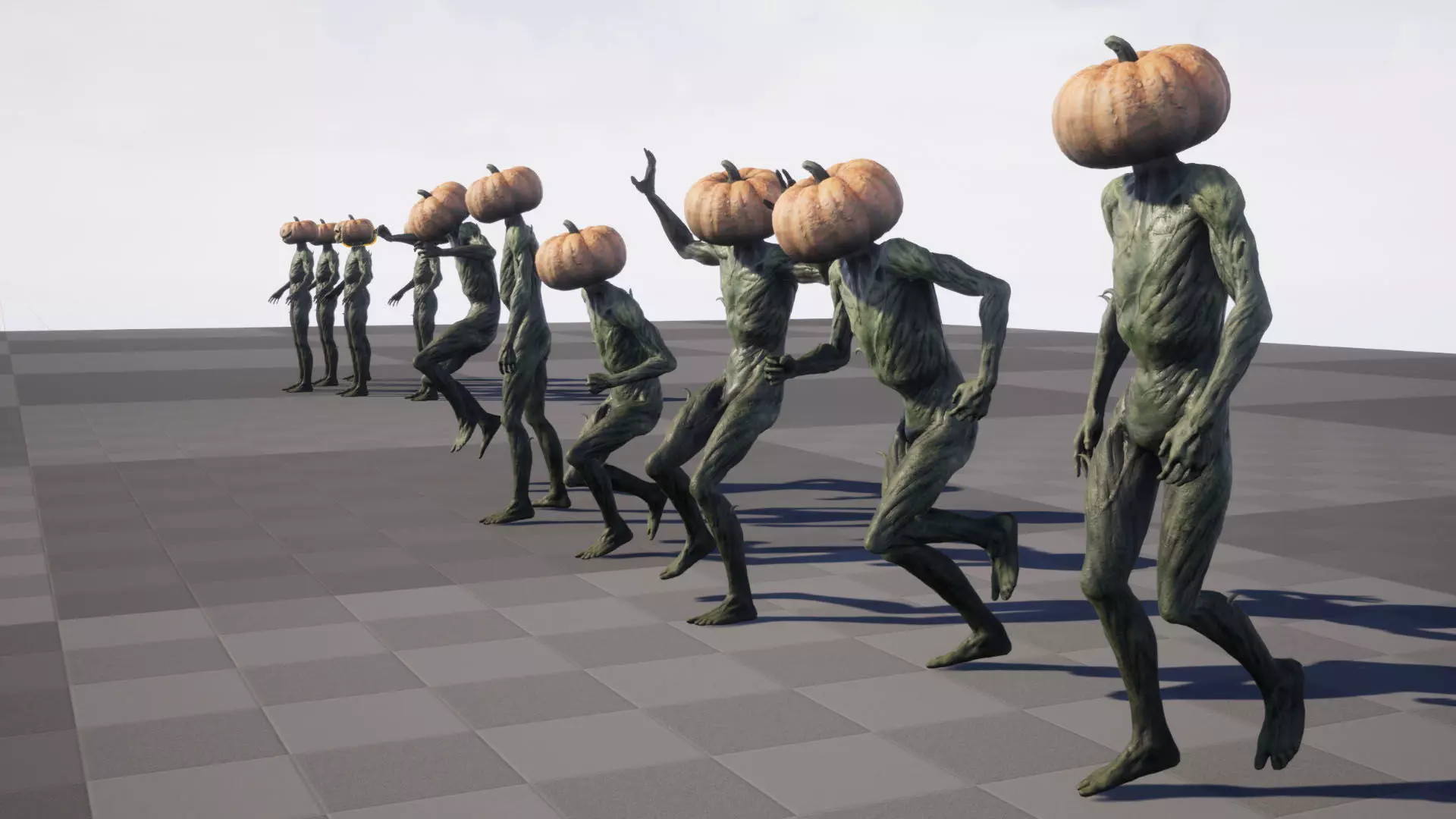 Halloween Pumpkin Character Low-poly 3D model_10