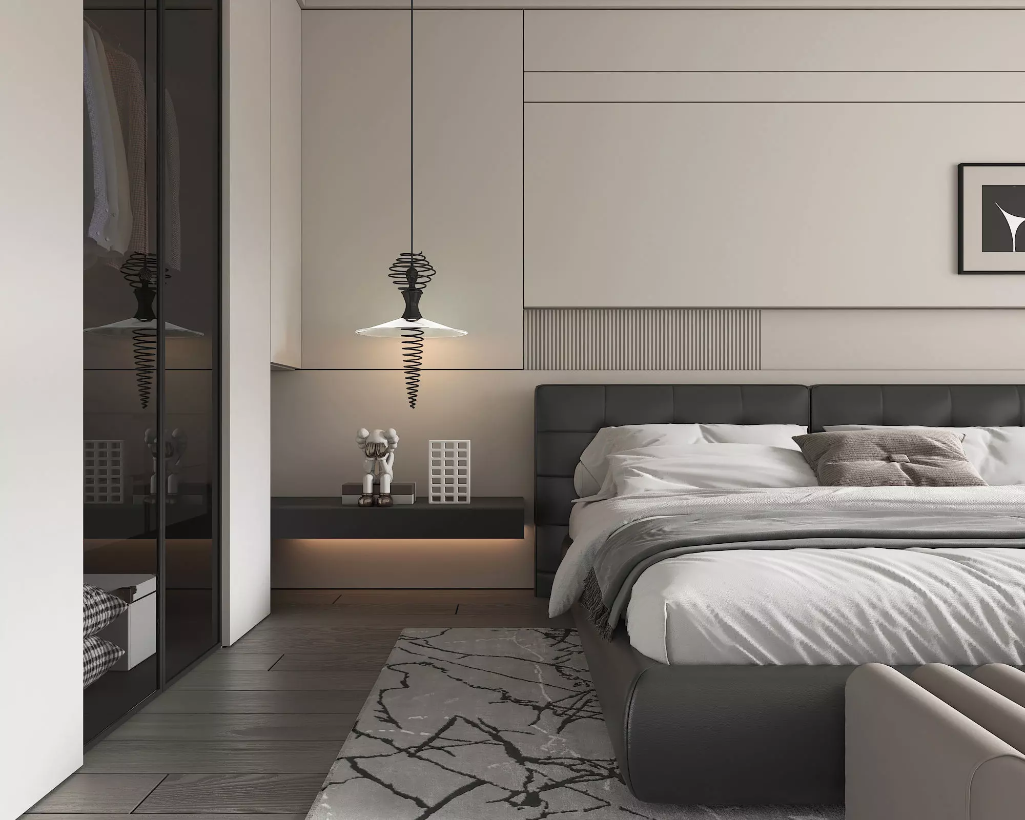 Modern Bedroom Scene 49 3D model_4