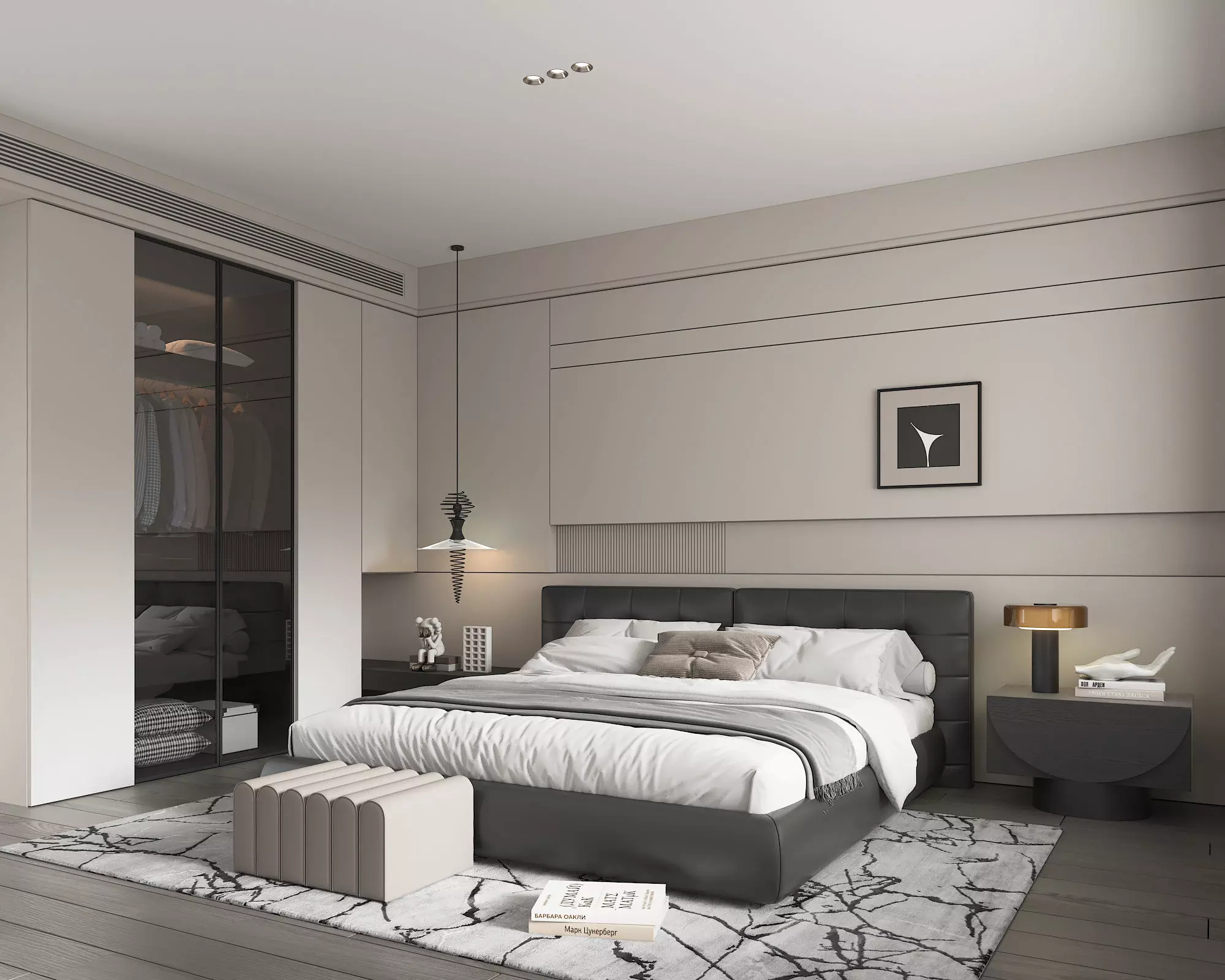 Modern Bedroom Scene 49 3D model_1