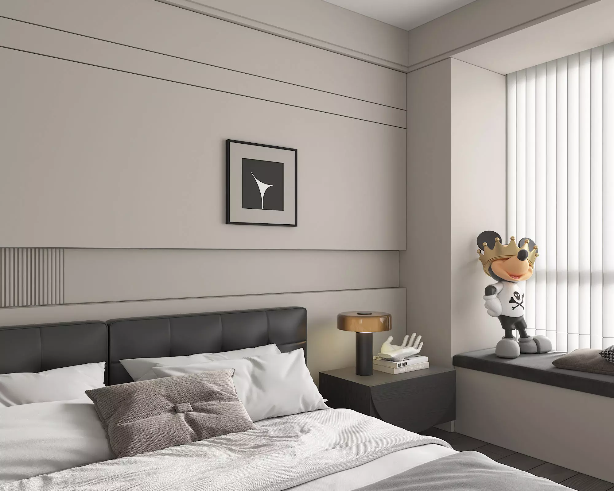 Modern Bedroom Scene 49 3D model_7