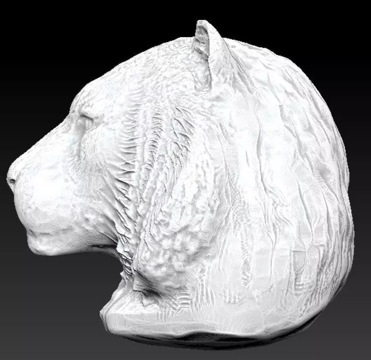 tiger head 3D print model_0