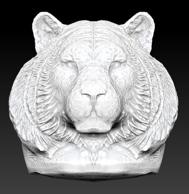 tiger head 3D print model_1