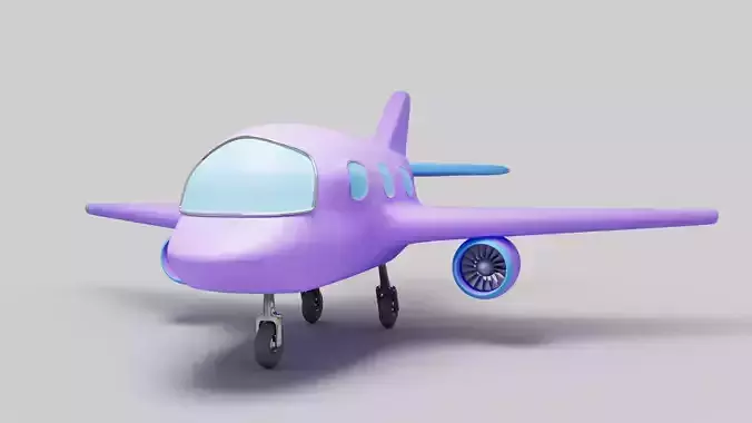 Cute Cartoon Airplane Fully Rigged