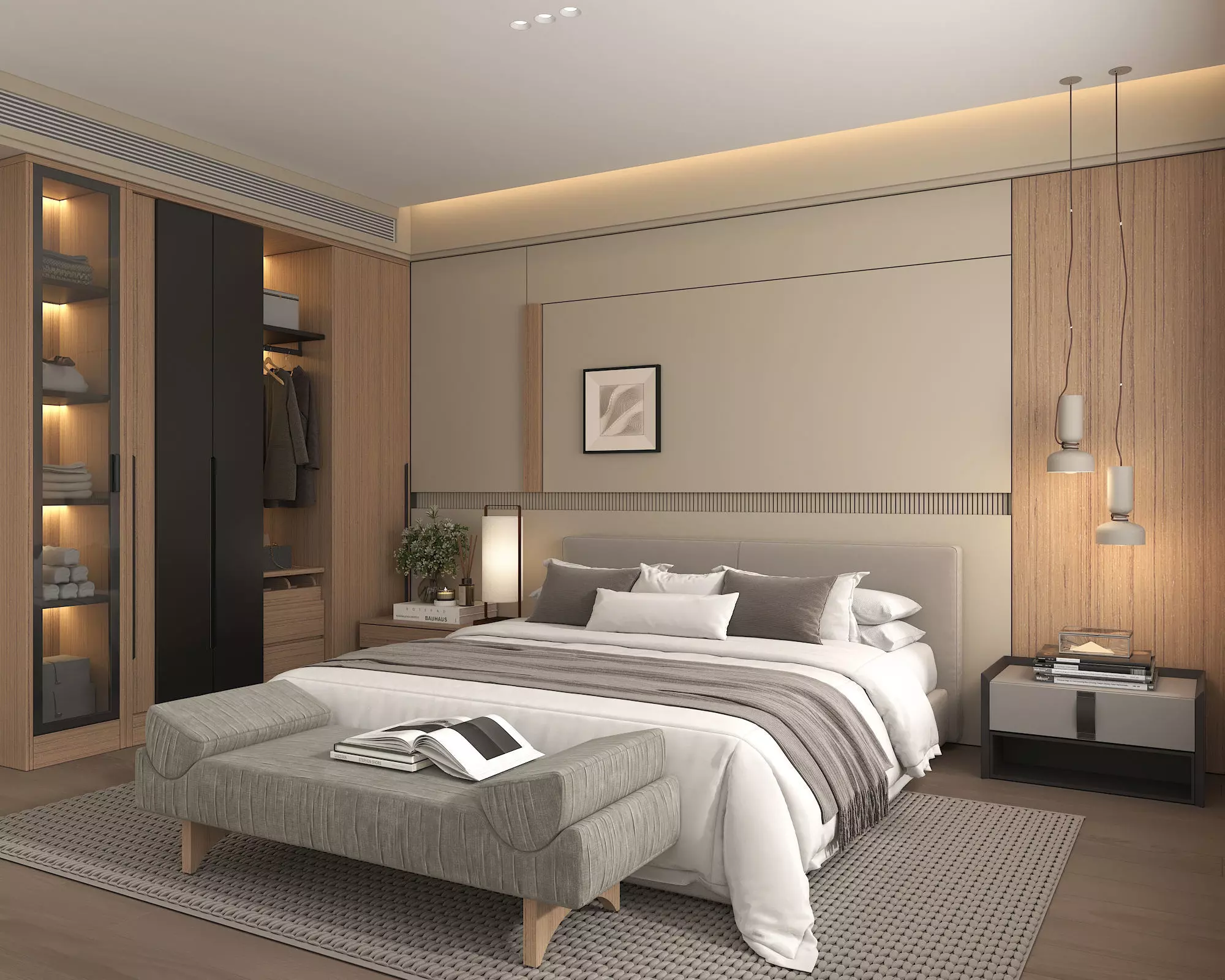 Modern Bedroom Scene 50 3D model_2