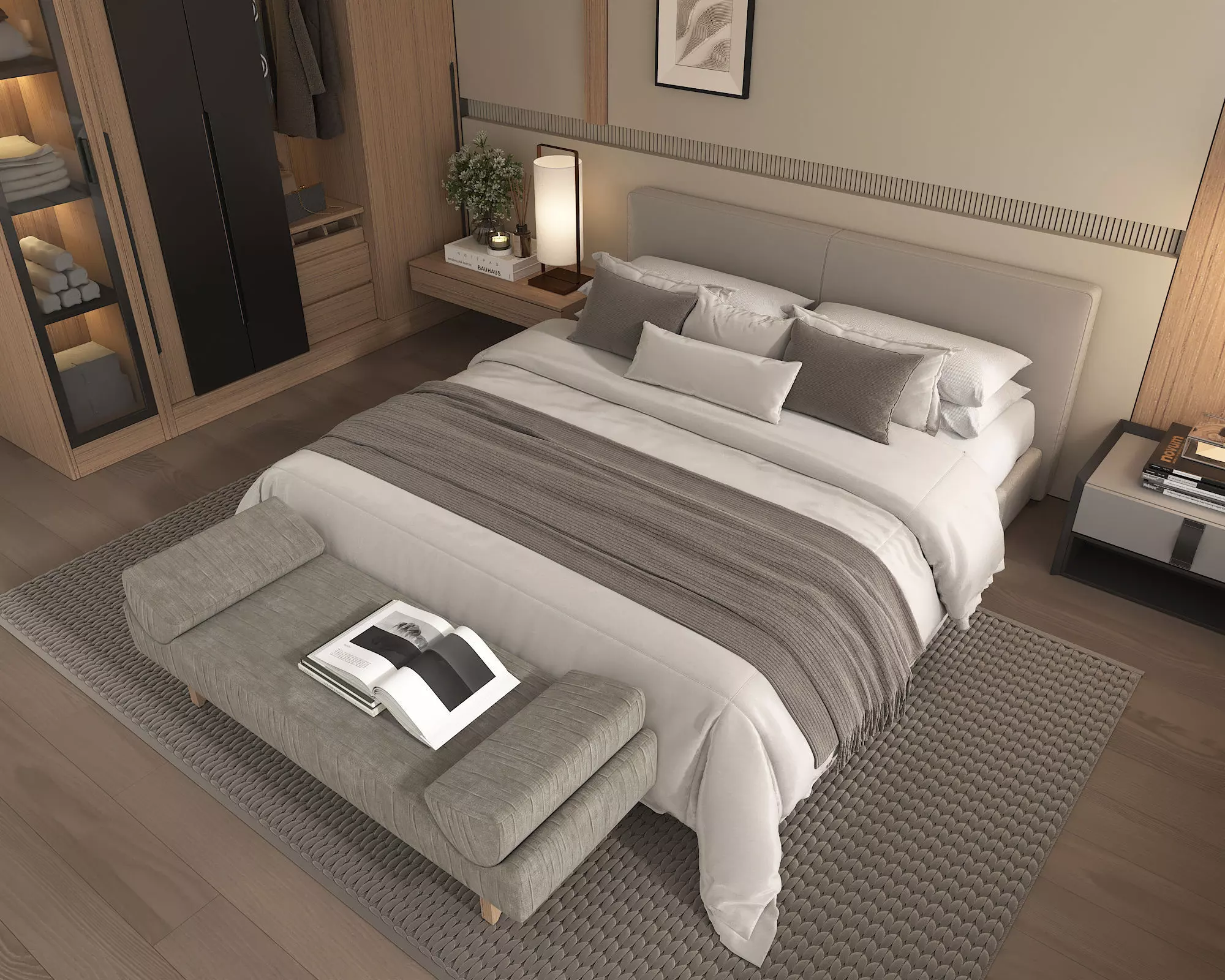 Modern Bedroom Scene 50 3D model_5