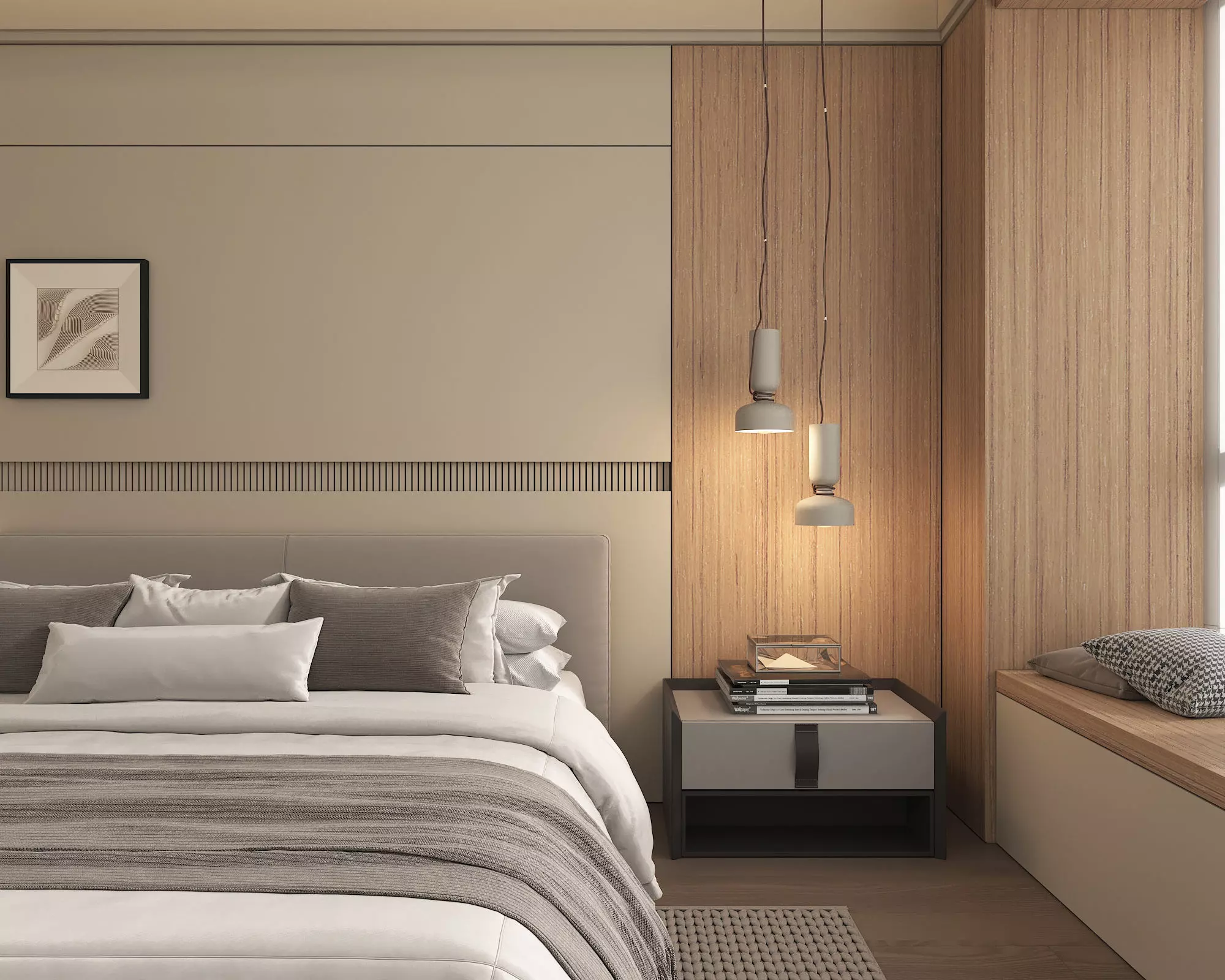 Modern Bedroom Scene 50 3D model_4