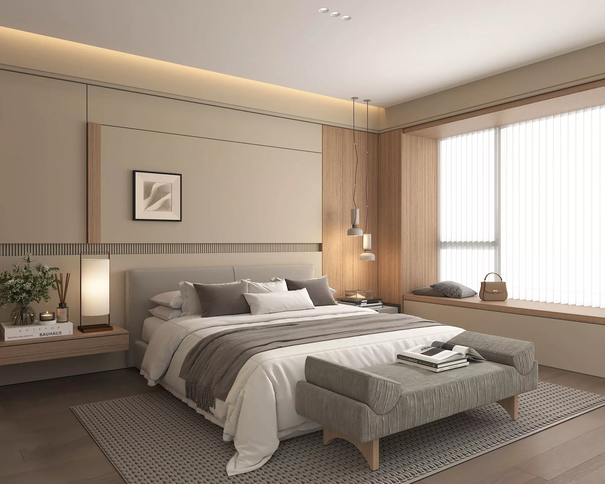 Modern Bedroom Scene 50 3D model_1
