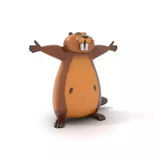 Charming Beaver Character model pack Low-poly 3D model