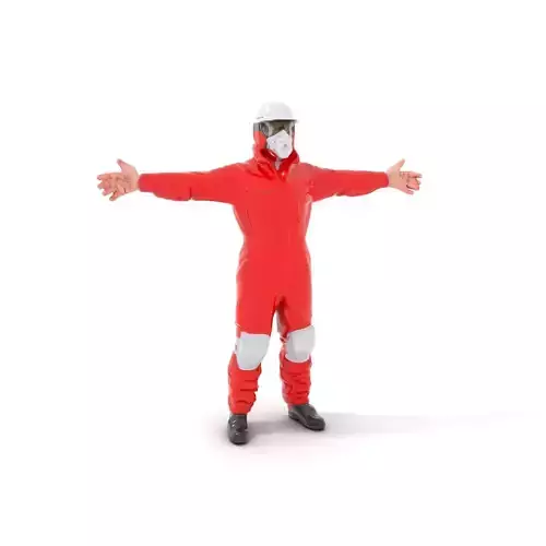 Red Protective Suit model pack Low-poly 3D model