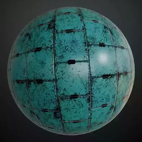 Blueish Worn Industrial Metal Plate Panel PBR Seamless