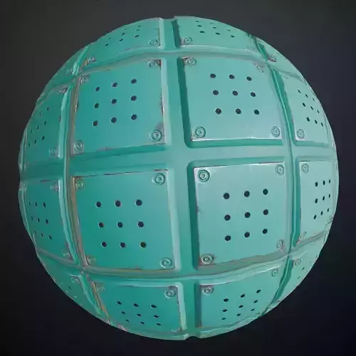 Sci-fi Perforated Blue Metal PBR Seamless