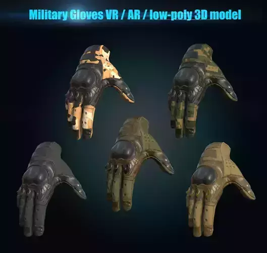 Military Gloves Low-poly 3D model