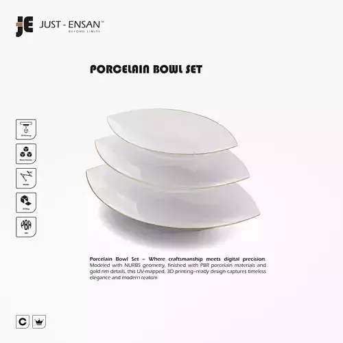 Leaf-Shaped Porcelain Bowl Set