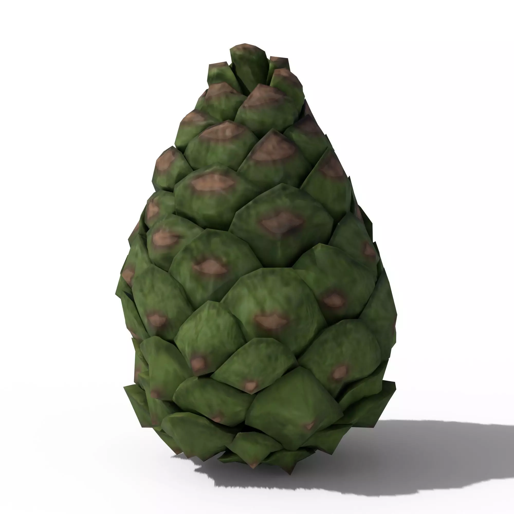 Green Pine Cone Low-poly 3D model_3