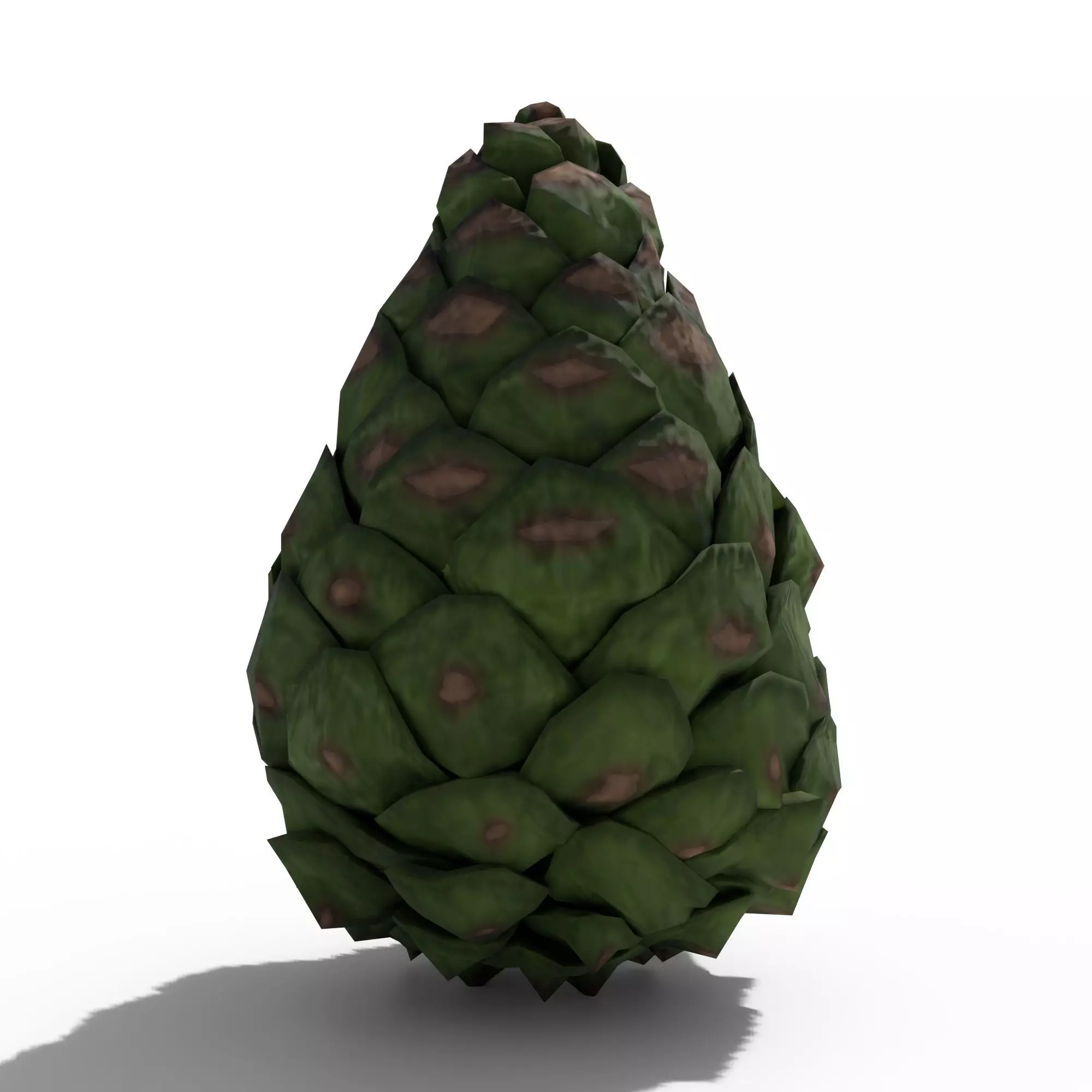 Green Pine Cone Low-poly 3D model_6