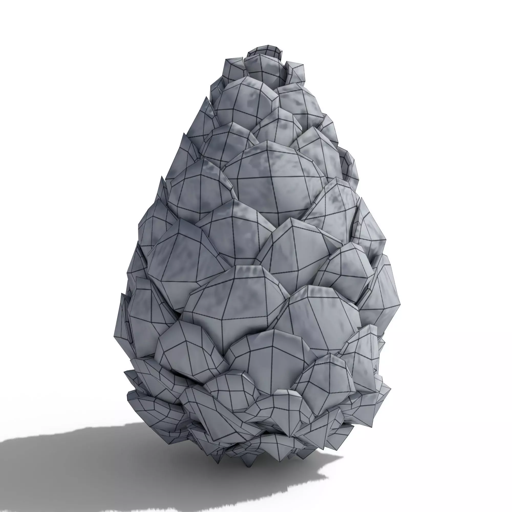 Green Pine Cone Low-poly 3D model_10