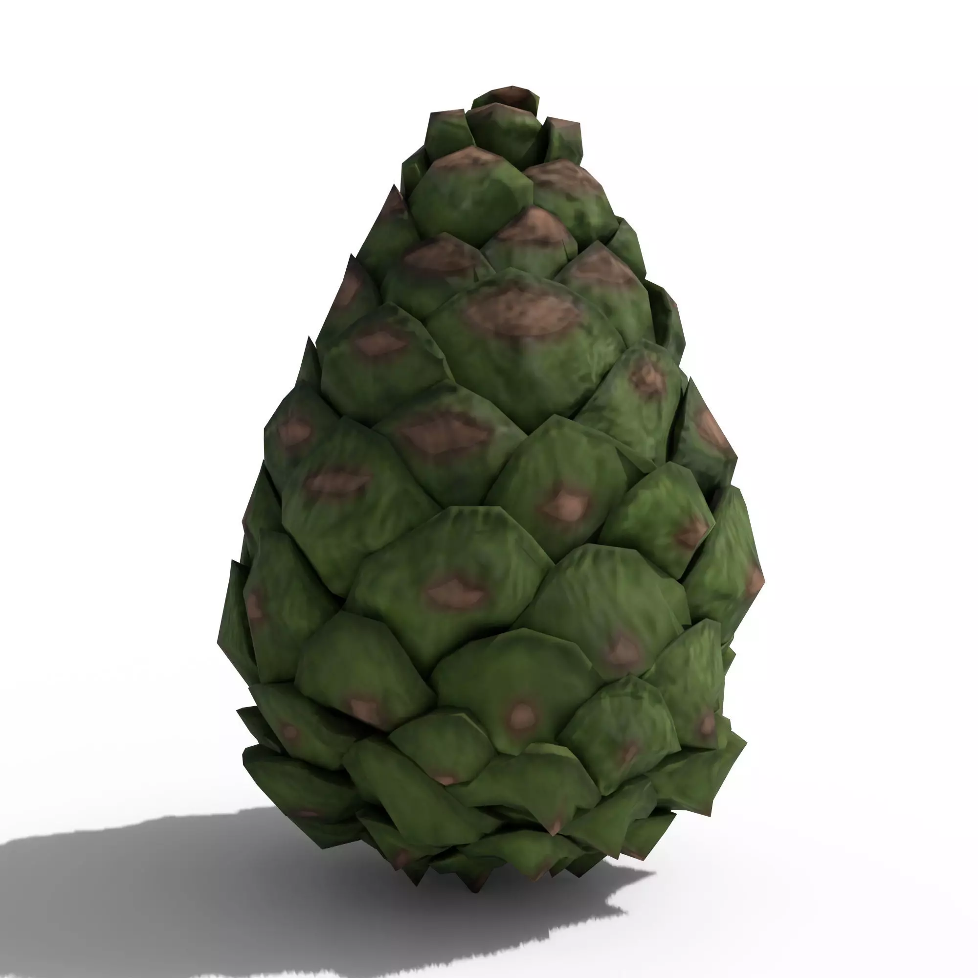 Green Pine Cone Low-poly 3D model_7