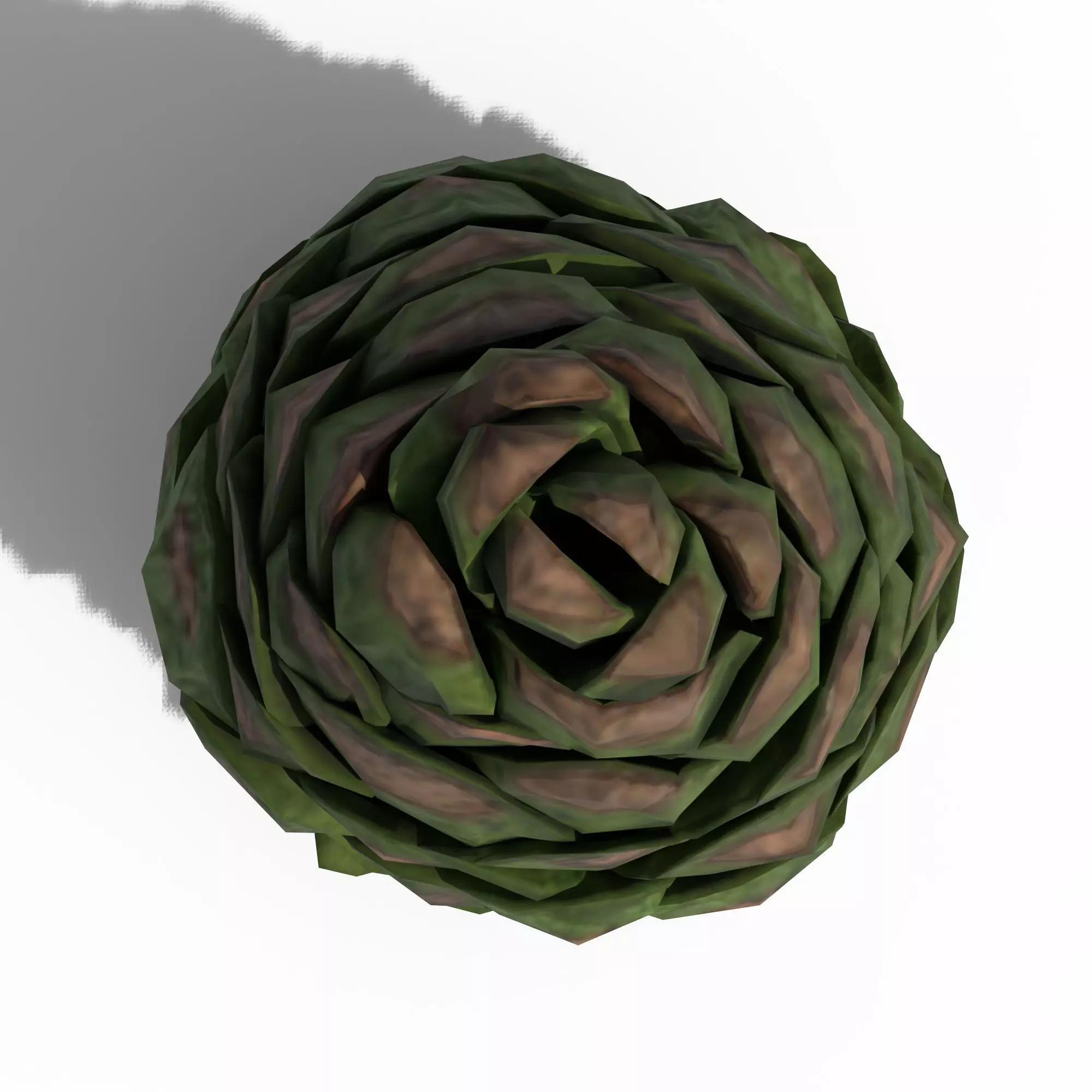 Green Pine Cone Low-poly 3D model_8