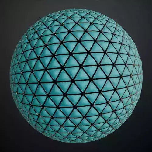 Sci-Fi Blue Padded Wall Panel PBR Seamless