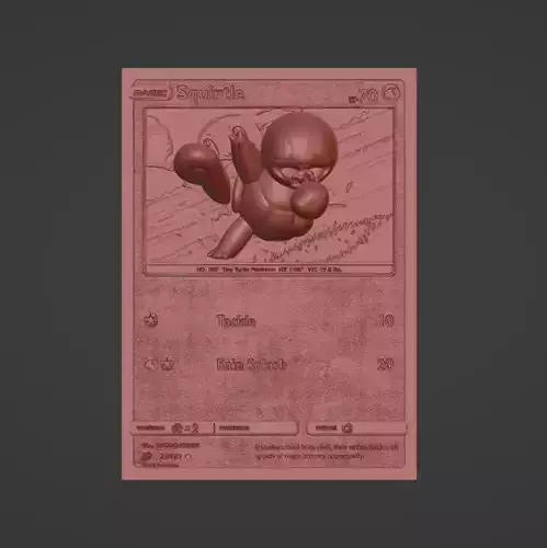 Squirte  4D Card  Fan Custom 3D Printing File  Pokemon 