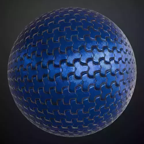 Sci-fi Geometric Blue Metal PBR Seamless