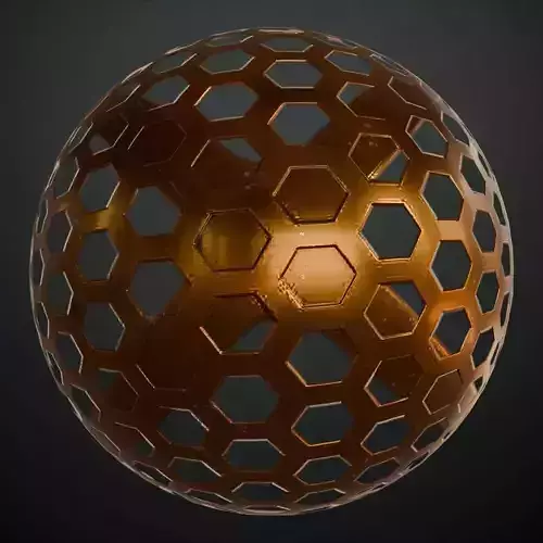 Copper Hexagon Grill Perforated PBR Seamless