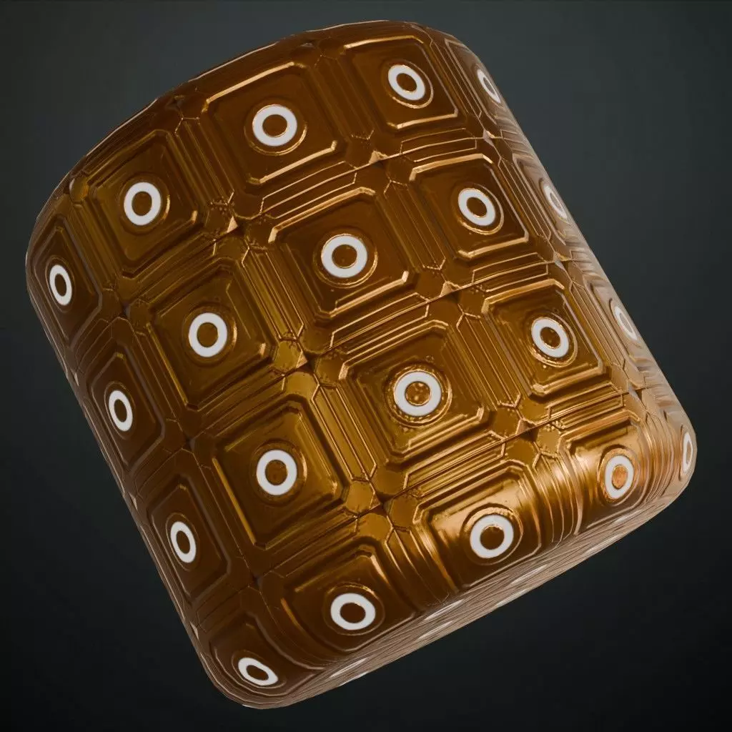 Sci-Fi Copper Panel Glowing PBR Seamless Texture_1