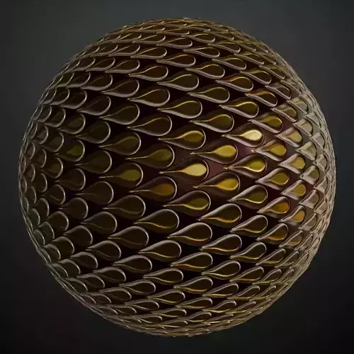 Fantasy Dragon Scale Gold Metal PBR Seamless
