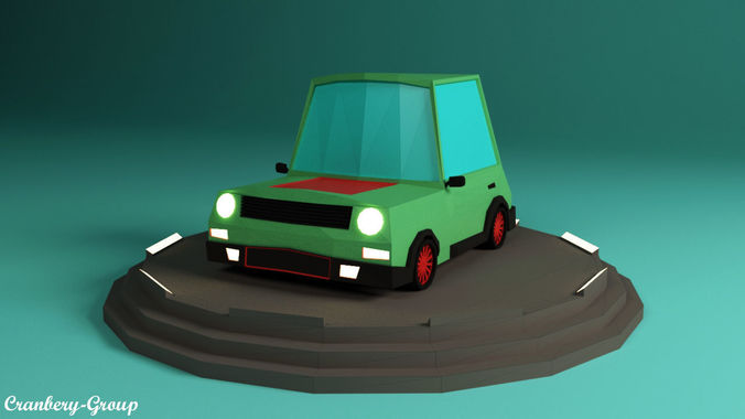 Cartoon Car Free low-poly 3D model