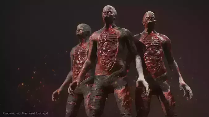 Burnt Zombie 2 Low-poly 3D model Burnt Zombie 2 Low-poly 3D model