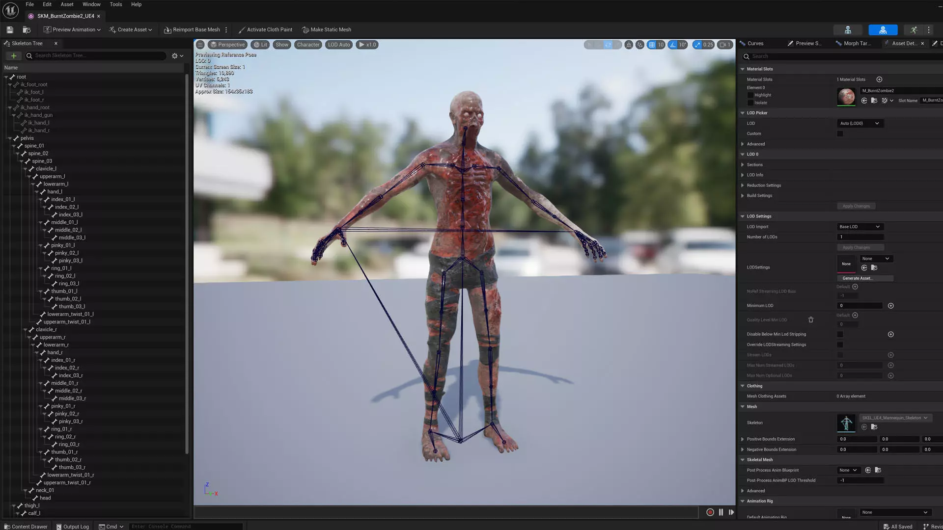 Burnt Zombie 2 Low-poly 3D model_7