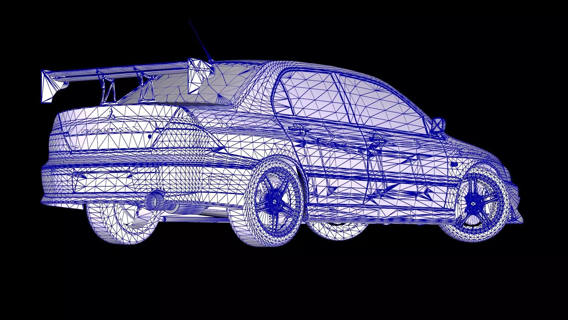 2 Fast 2 Furious Mitsubishi Lancer Evo VII Low-poly 3D model_16