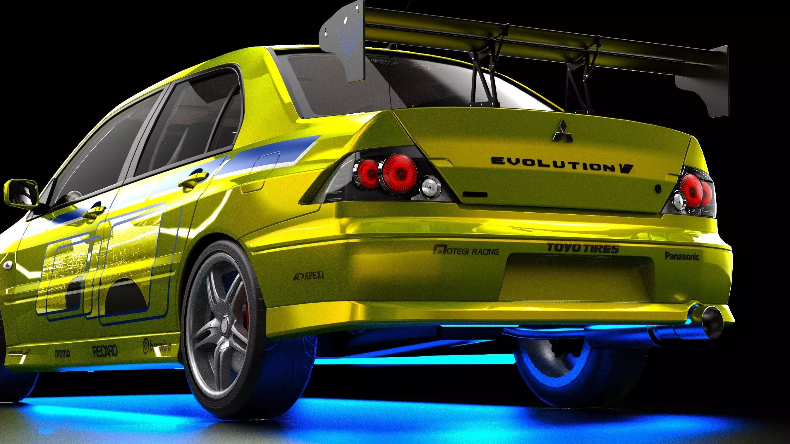 2 Fast 2 Furious Mitsubishi Lancer Evo VII Low-poly 3D model_2
