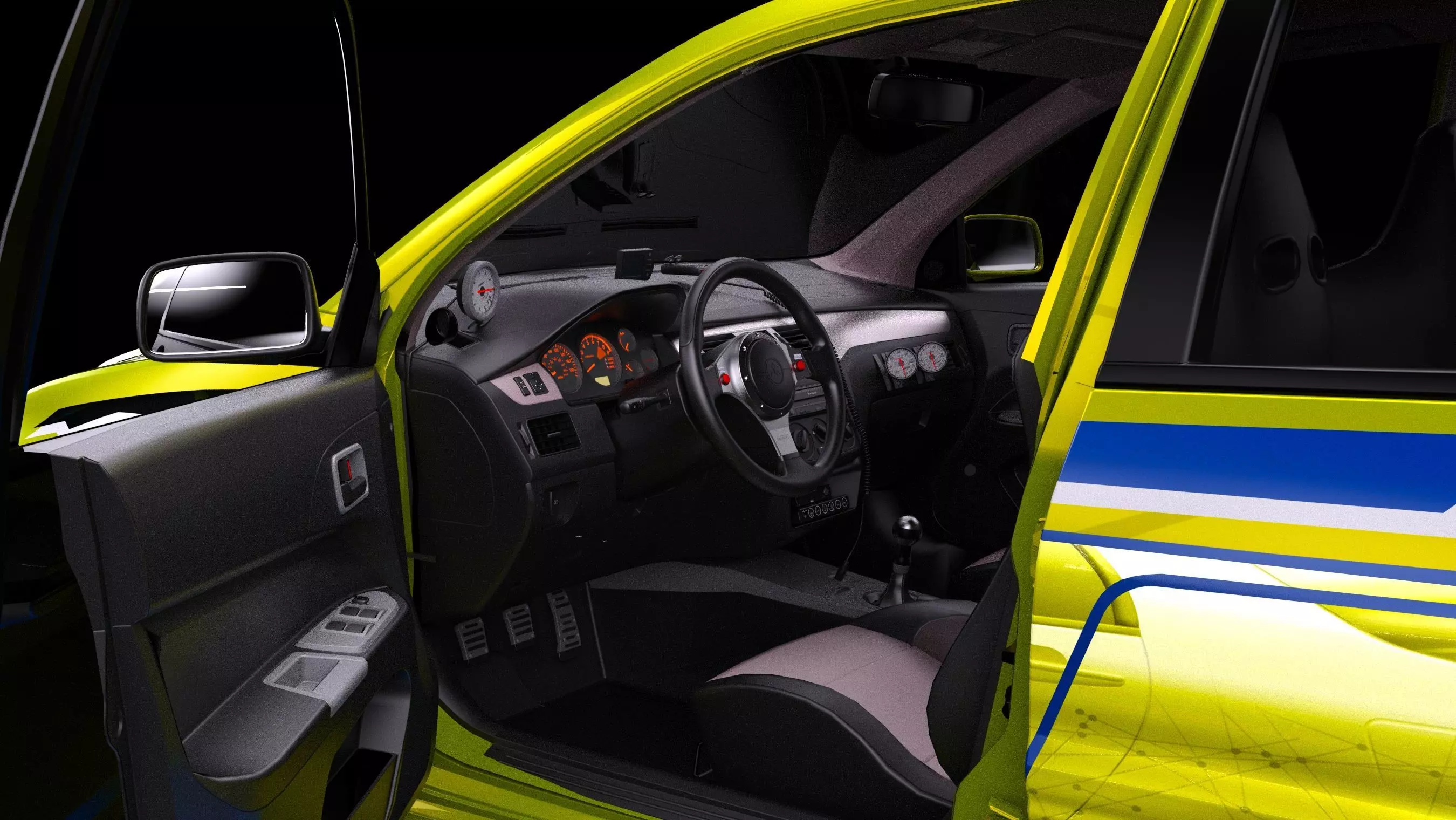 2 Fast 2 Furious Mitsubishi Lancer Evo VII Low-poly 3D model_10