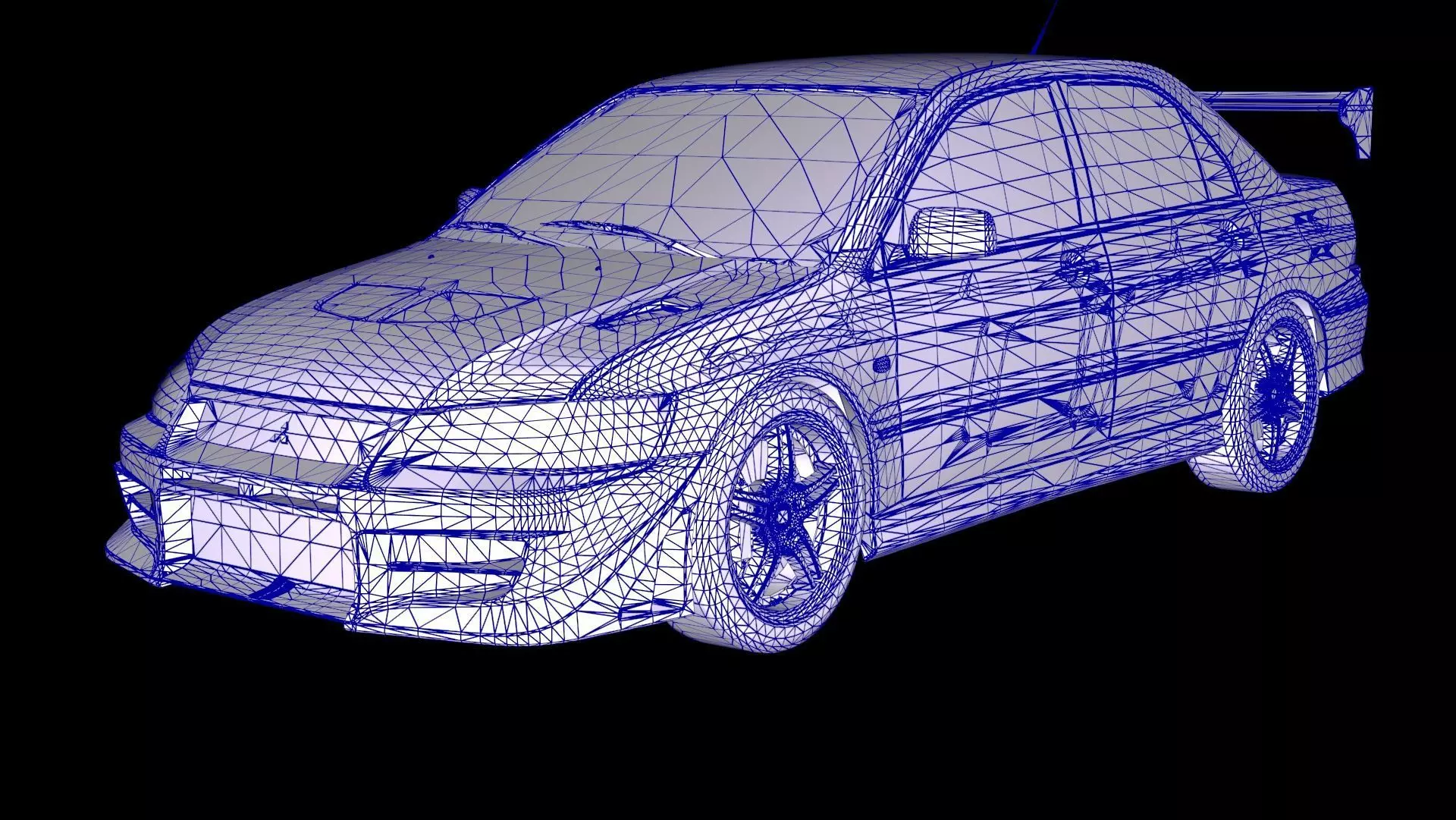 2 Fast 2 Furious Mitsubishi Lancer Evo VII Low-poly 3D model_12