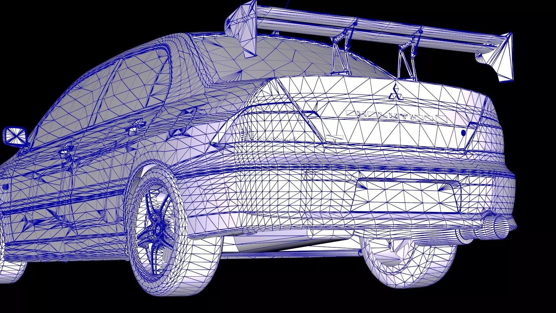 2 Fast 2 Furious Mitsubishi Lancer Evo VII Low-poly 3D model_14