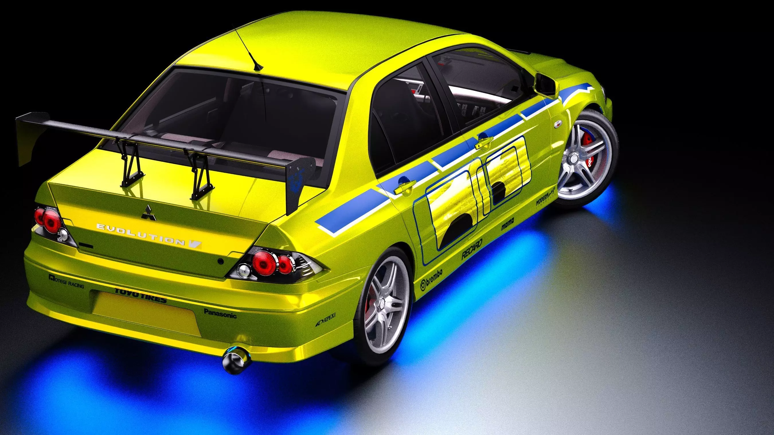 2 Fast 2 Furious Mitsubishi Lancer Evo VII Low-poly 3D model_1