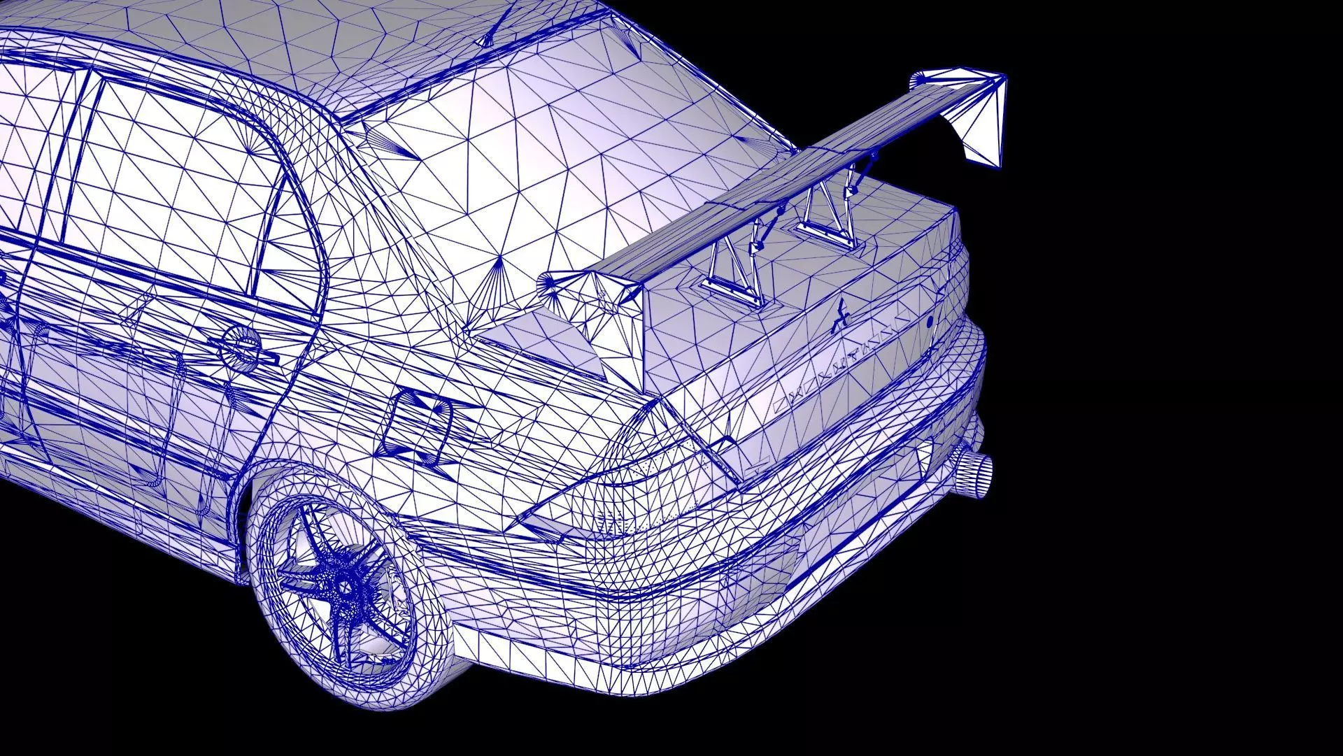 2 Fast 2 Furious Mitsubishi Lancer Evo VII Low-poly 3D model_17