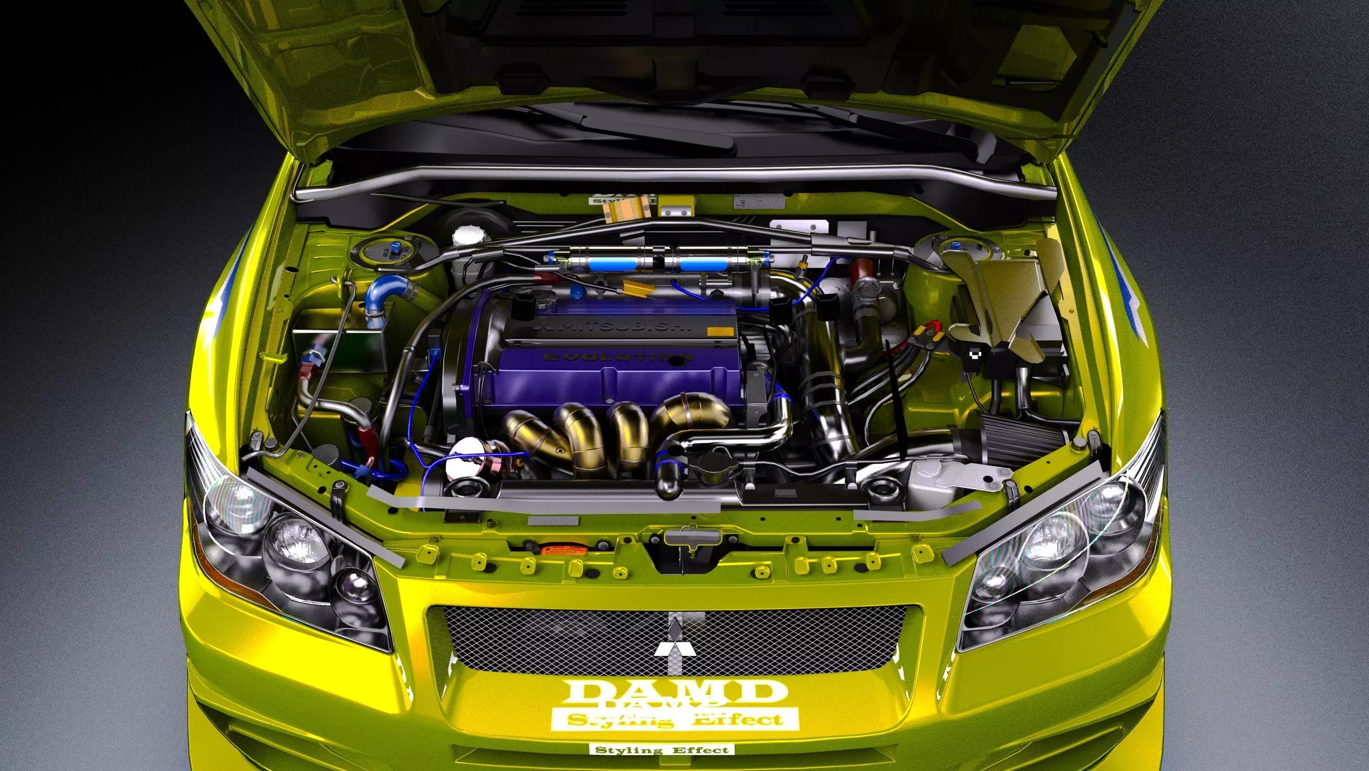 2 Fast 2 Furious Mitsubishi Lancer Evo VII Low-poly 3D model_9