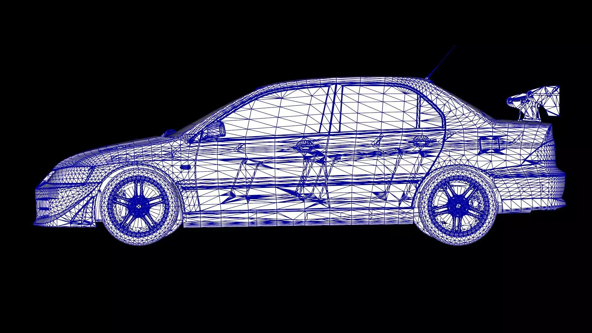 2 Fast 2 Furious Mitsubishi Lancer Evo VII Low-poly 3D model_19