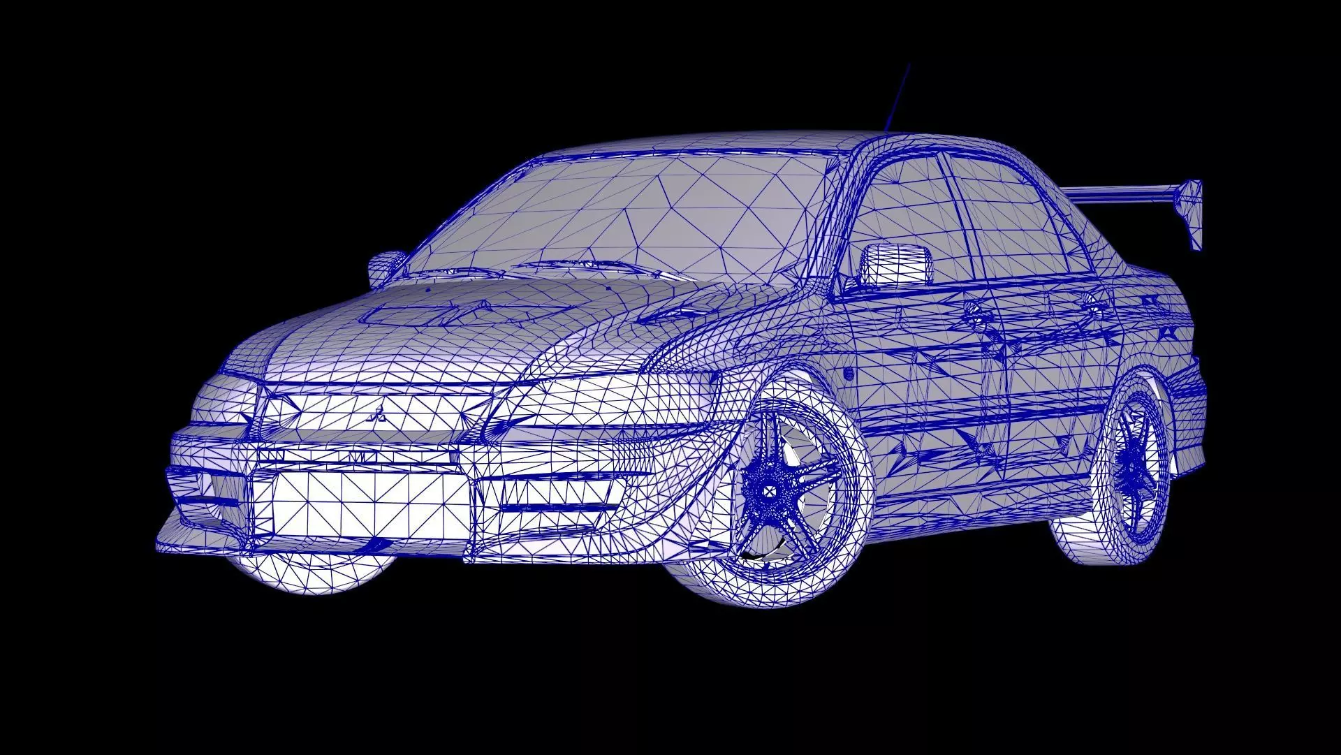2 Fast 2 Furious Mitsubishi Lancer Evo VII Low-poly 3D model_15