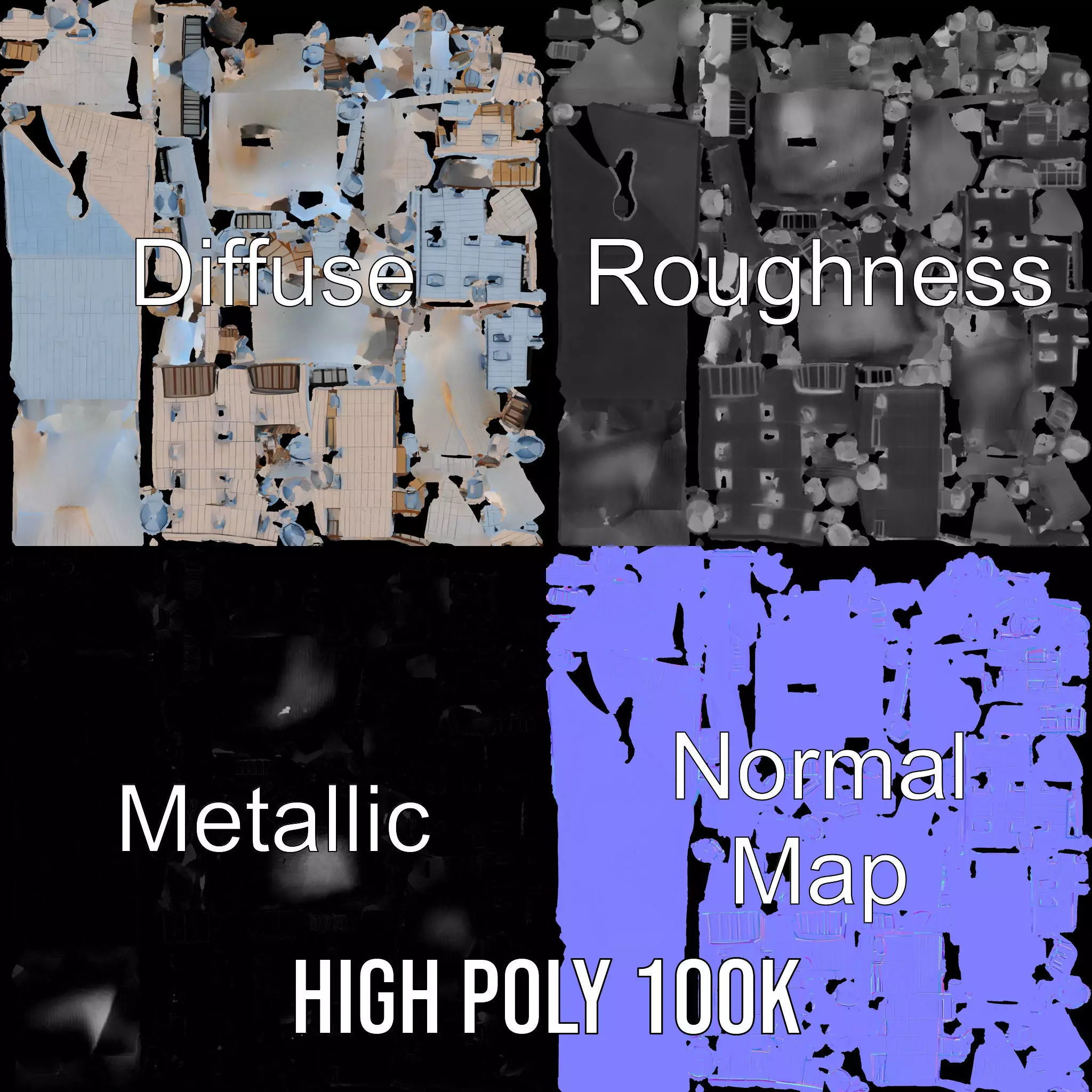 Modern Architectural Structure model pack Low-poly 3D model_4