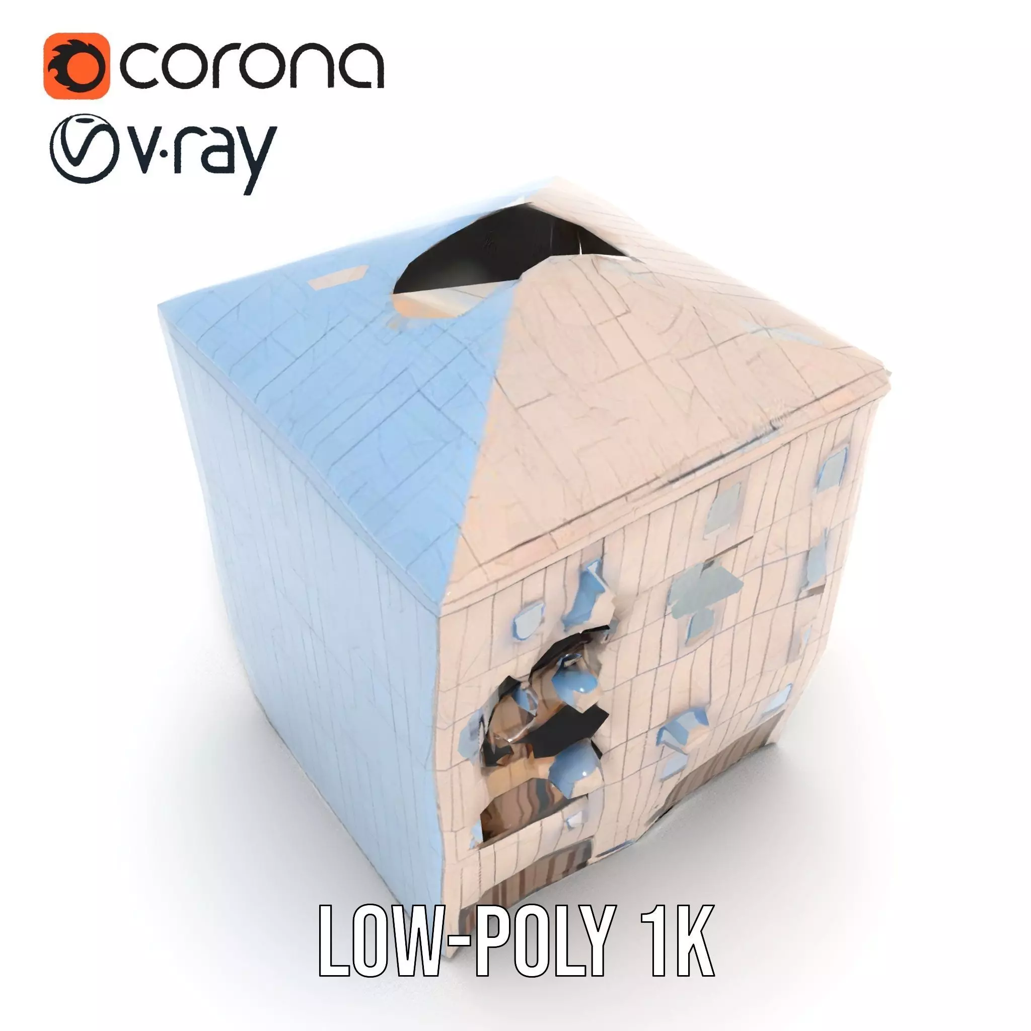 Modern Architectural Structure model pack Low-poly 3D model_18